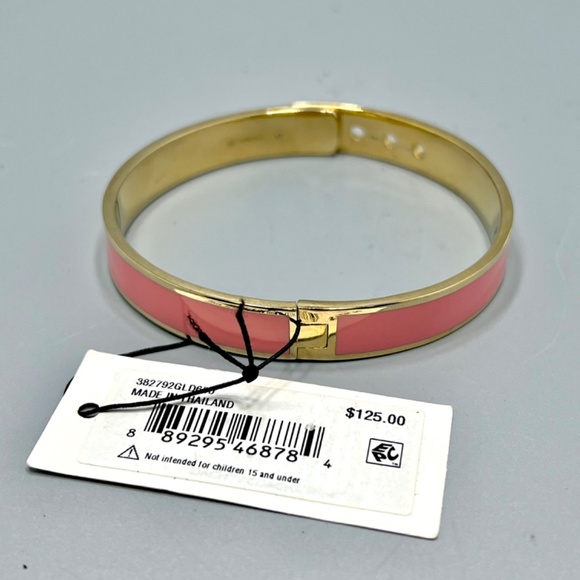 Coach Gold Tone Pink Enamel Bangle - Picture 6 of 6